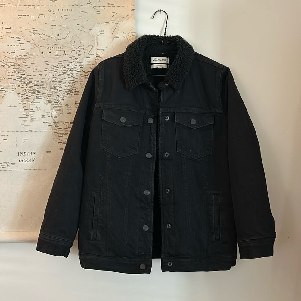 Madewell Black oversized jean jacket